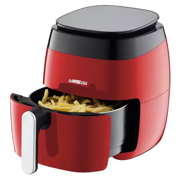 GoWISE USA 5 Qt. Red Air Fryer with Duo Touchscreen Display