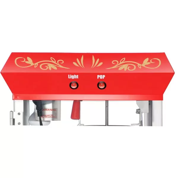 Great Northern 4 oz. Red Stainless Steel Foundation Popcorn Machine Top