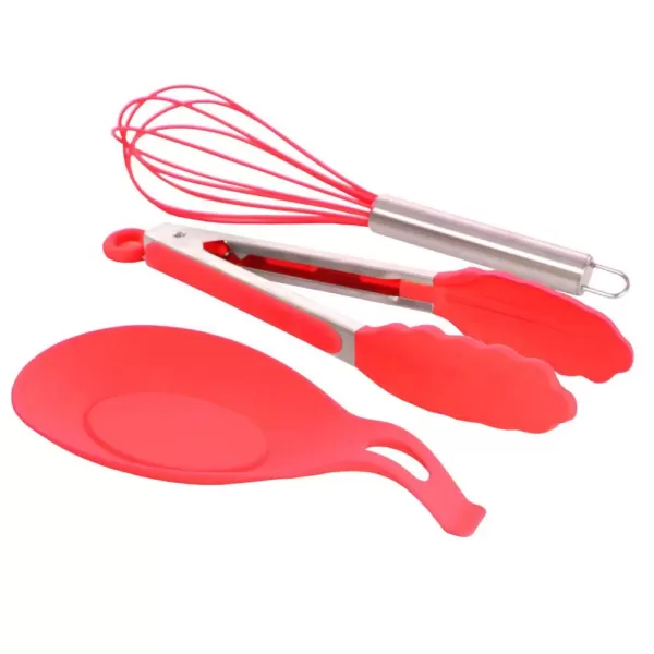 MegaChef Red Silicone Cooking Utensils (Set of 12)