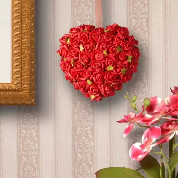 National Tree Company 7 in. Red Rose Heart