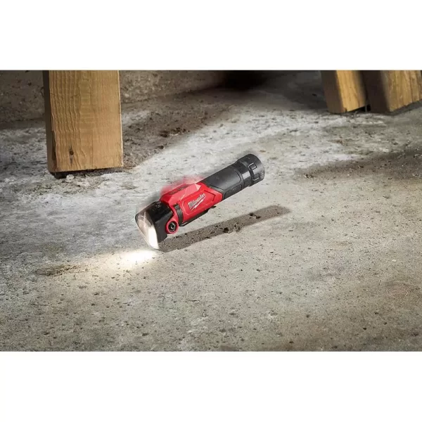 Milwaukee 500 Lumens LED Pivoting Rechargeable Flashlight with 100 Lumens Aluminum Pen Light with Clip