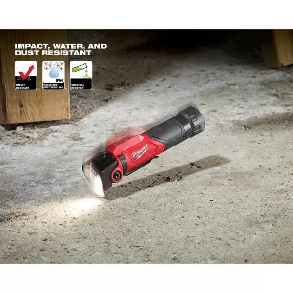 Milwaukee 500 Lumens LED Pivoting Rechargeable Flashlight W/ Extra REDLITHIUM USB Battery