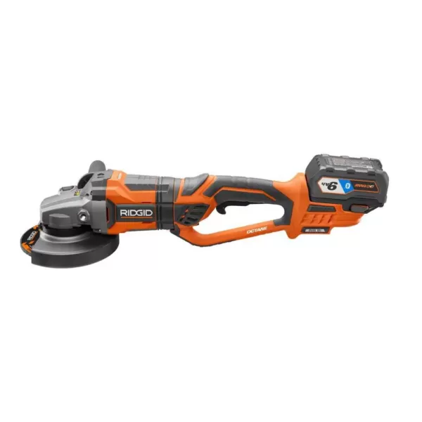 RIDGID 18-Volt OCTANE Cordless Brushless 7 in. Dual Angle Grinder Kit with (1) OCTANE Bluetooth 3.0 Ah Battery and Charger