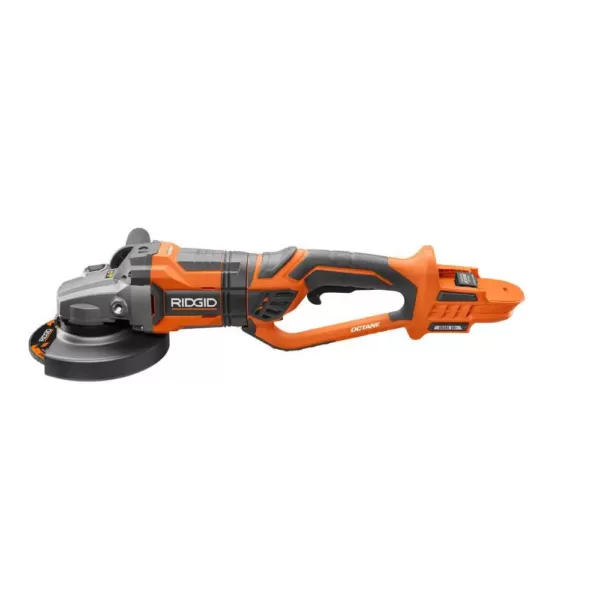 RIDGID 18-Volt OCTANE Cordless Brushless 7 in. Dual Angle Grinder Kit with (1) OCTANE Bluetooth 3.0 Ah Battery and Charger