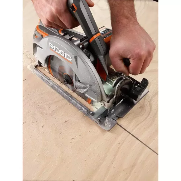 RIDGID 18-Volt Cordless Brushless 7-1/4 in. Circular Saw with 1.5 Ah Lithium-Ion Battery