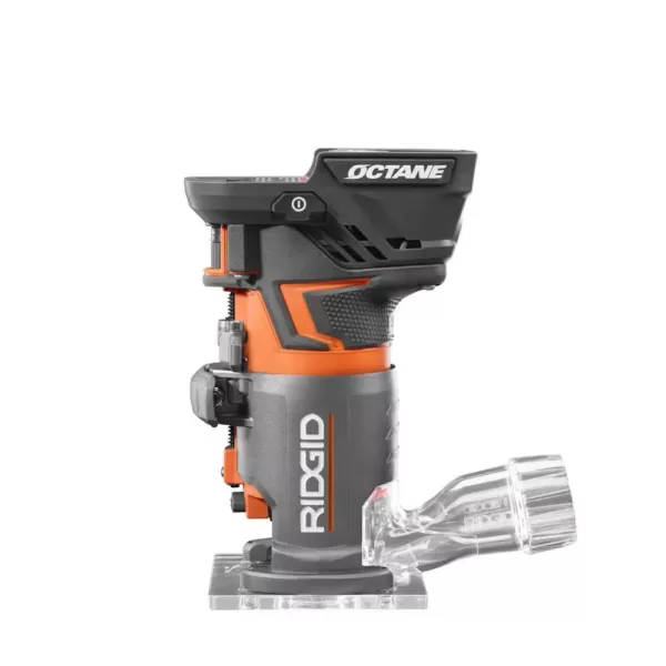 RIDGID 18-Volt OCTANE Cordless Brushless Compact Fixed Base Router with 18-Volt Lithium-Ion 2.0 Ah Battery Pack and Charger Kit