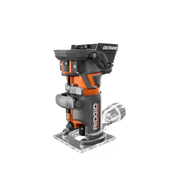 RIDGID 18-Volt OCTANE Fixed Base Router with 1/4 in. Bit with 18-Volt Lithium-Ion 4.0 Ah Battery and Charger Kit