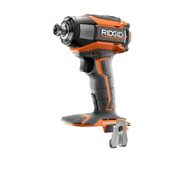 RIDGID 18-Volt Lithium-Ion Cordless Brushless 1/4 in. 3-Speed Impact Driver with Belt Clip (Tool Only)