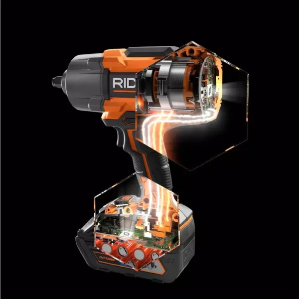 RIDGID 18-Volt OCTANE Cordless Brushless 1/2 in. High Torque 6-Mode Impact Wrench (Tool-Only) with Belt Clip