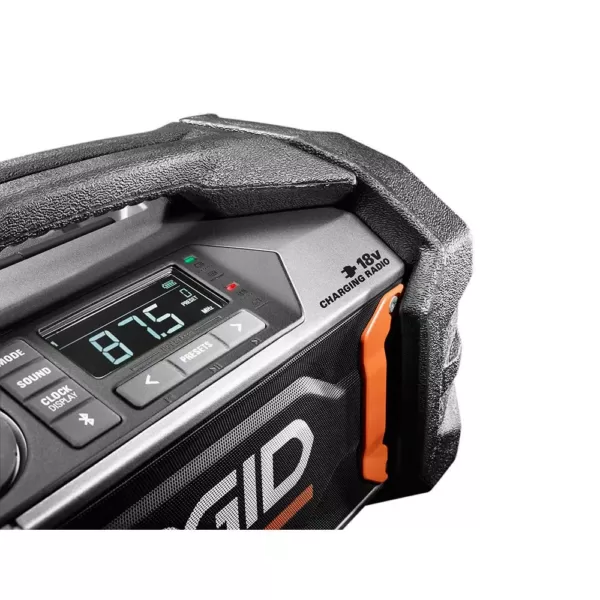 RIDGID 18-Volt Lithium-Ion Cordless Bluetooth Charging Radio (Tool Only)