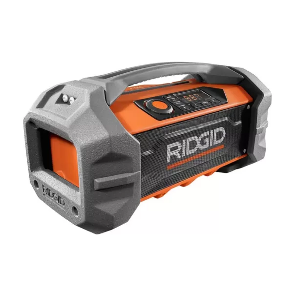 RIDGID 18-Volt Cordless Hybrid Jobsite Radio with Bluetooth Wireless Technology with 1.5 Ah Lithium-Ion Battery