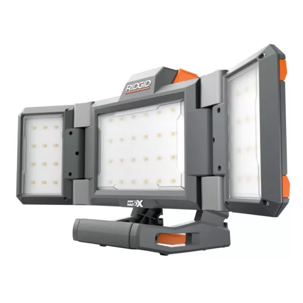 RIDGID 18-Volt Cordless Hybrid Folding Panel Light with 1.5 Ah Lithium-Ion Battery