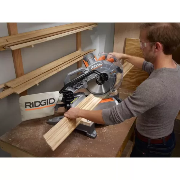 RIDGID 15 Amp Corded 12 in. Dual Bevel Miter Saw with LED