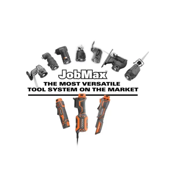 RIDGID 4 Amp Corded JobMax Multi-Tool with Tool-Free Head with JobMax Oscillating Multi-Tool Blade Accessory Kit (14-Piece)