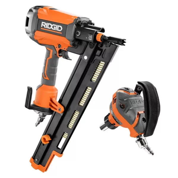 RIDGID 21-Degree 3-1/2 in. Round-Head Framing Nailer and 3-1/2 in. Full-Size Palm Nailer