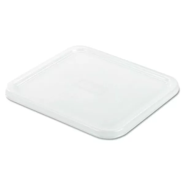 Rubbermaid Commercial Products SpaceSaver Square Container Lids, 8 4/5w x 8 3/4d, White