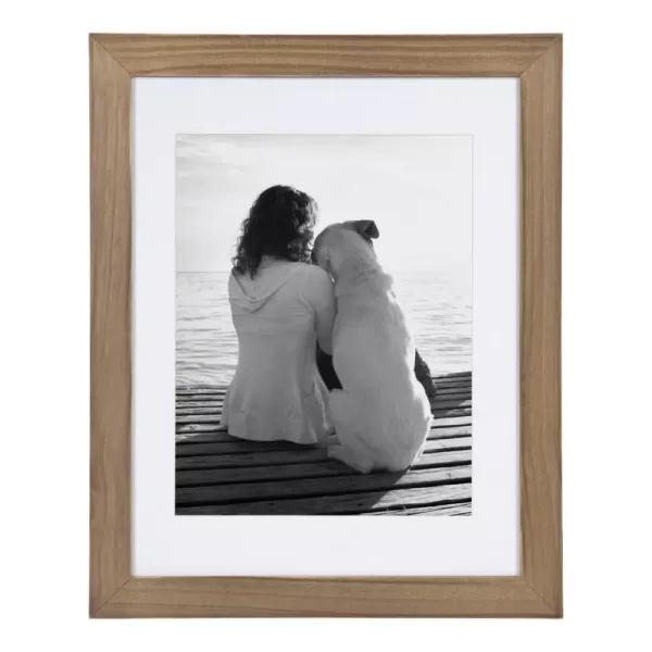 DesignOvation Museum 14 in. x 18 in. Matted to 11 in. x 14 in. Rustic Brown Picture Frame (Set of 2)