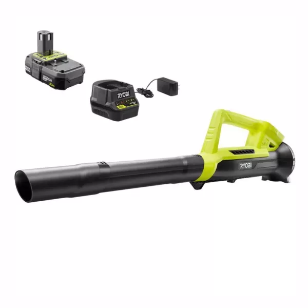 RYOBI ONE+ 90 MPH 200 CFM 18-Volt Lithium-Ion Cordless Leaf Blower/Sweeper - 2.0 Ah Battery and Charger Included