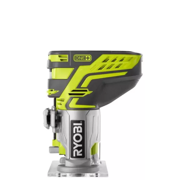 RYOBI ONE+ 18V Cordless Fixed Base Trim Router (Tool Only) with Tool Free Depth Adjustment with Router Latch Mortiser