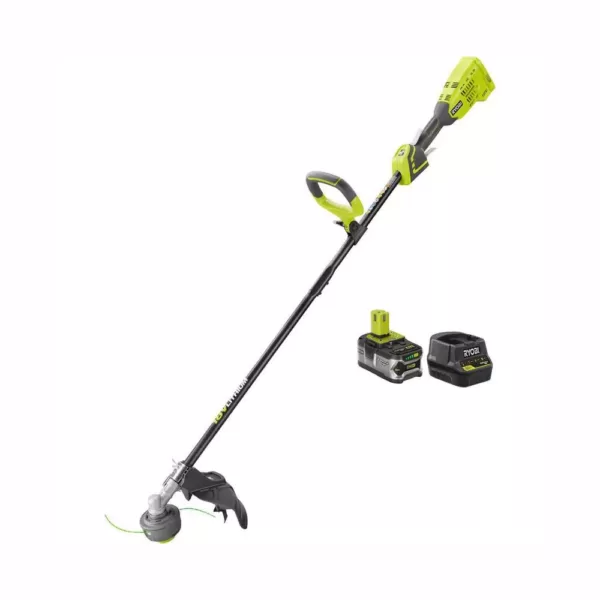 RYOBI ONE+ 18-Volt Lithium-Ion Brushless Cordless String Trimmer - 4.0 Ah Battery and Charger Included