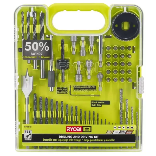 RYOBI Multi-Material Drill and Drive Kit (60-Piece)