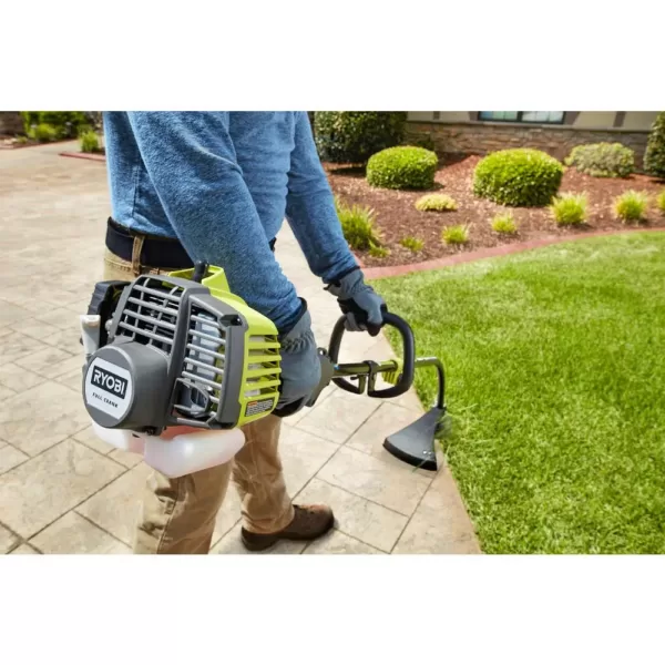 RYOBI 25cc 2-Cycle Attachment Capable Full Crank Curved Shaft Gas String Trimmer