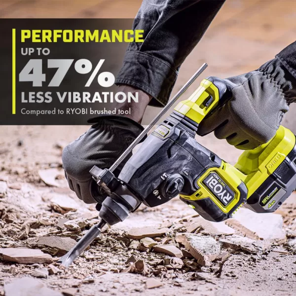 RYOBI ONE+ HP 18V Brushless Cordless 1 in. Rotary Hammer Drill (Tool Only)