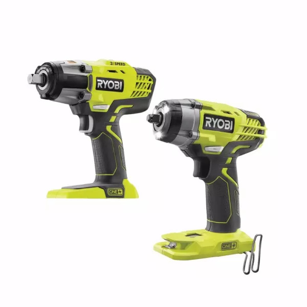 RYOBI 18-Volt ONE+ Lithium-Ion Cordless 3-Speed 1/2 in. Impact Wrench and 3/8 in. 3-Speed Impact Wrench (Tools Only)