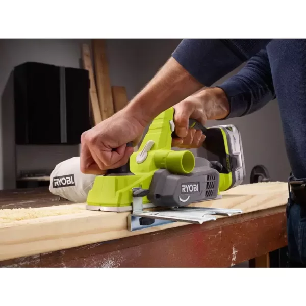 RYOBI 18-Volt ONE+ Lithium-Ion Cordless 3-1/4 in. Planer and Fixed Base Trim Router w/Tool Free Depth Adjustment (Tools Only)