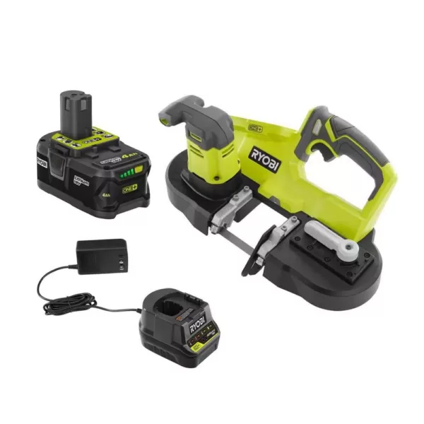 RYOBI ONE+ 18V Cordless 2-1/2 in. Compact Band Saw Kit with (1) 4.0 Ah Lithium-ion Battery and 18V Charger