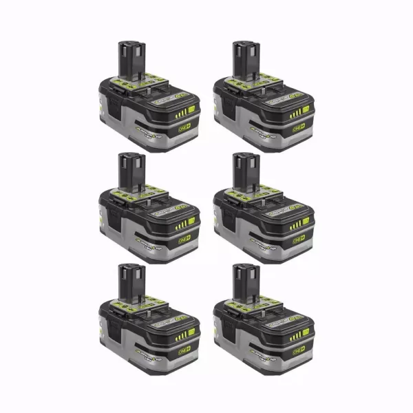 RYOBI 18-Volt ONE+ Lithium-Ion 4.0 Ah LITHIUM+ HP High Capacity Battery (6-Pack)