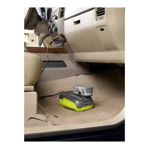 RYOBI 18-Volt ONE+ In-Vehicle Dual Chemistry Charger for use with 12V DC Outlet