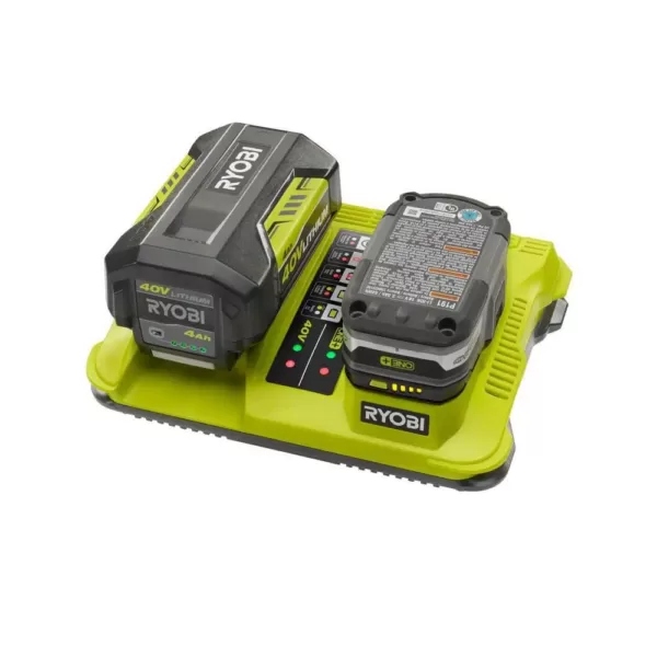 RYOBI ONE+ Lithium-Ion Dual Platform Charger for RYOBI 18-Volt ONE+ and 40-Volt Batteries