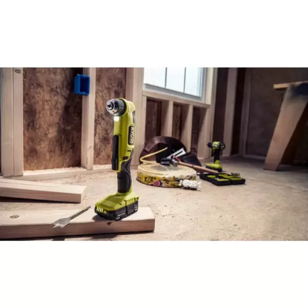 RYOBI ONE+ HP 18V Brushless Cordless Compact 3/8 in. Right Angle Drill and Compact One-Handed Reciprocating Saw (Tools Only)