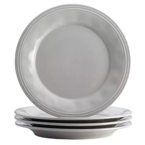 Rachael Ray 16-Piece Solid Sea Salt Gray Ceramic Dinnerware Set (Service for 16)