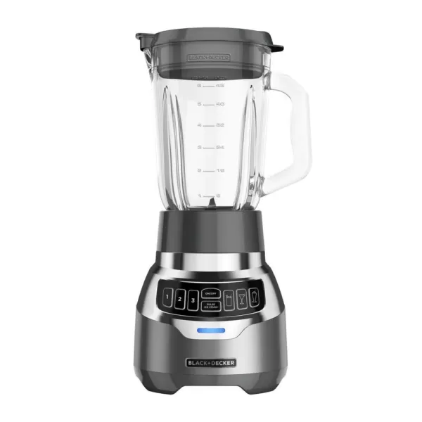 BLACK+DECKER PowerCrush 48 oz. 3-Speed Silver Digital Blender with Travel  Cup