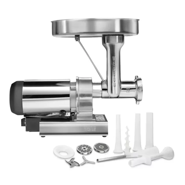 Weston Butcher Series #8 0.5 HP Electric Meat Grinder with Sausage Stuffing Kit