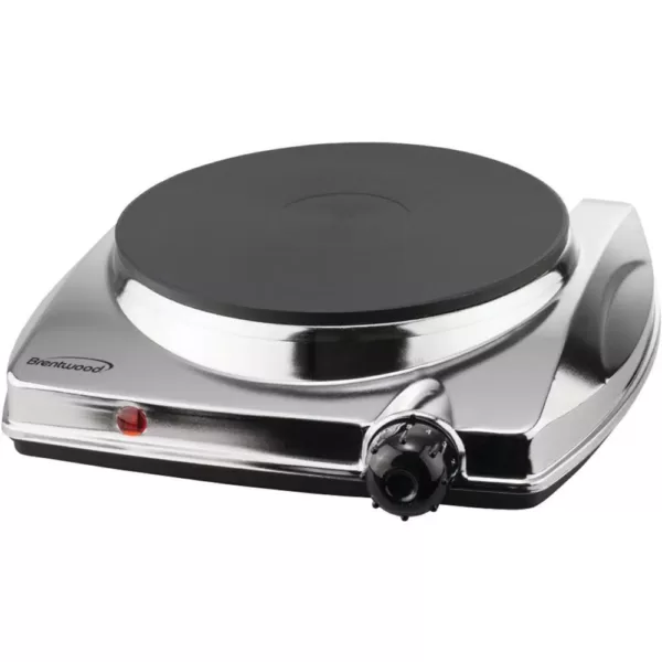 Brentwood Appliances 1000W Single Burner 10 in. Silver Electric Hot Plate