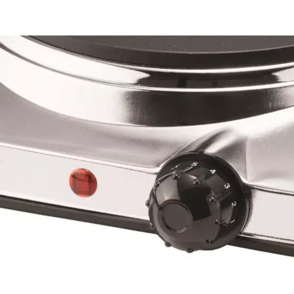 Brentwood Appliances 1440W 2-Burner 7.5 in. Silver Electric Hot Plate