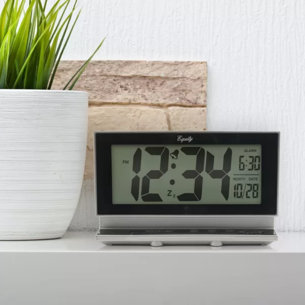 Equity by La Crosse Large 2 in. LCD Alarm Table Clock with Night Vision Technology