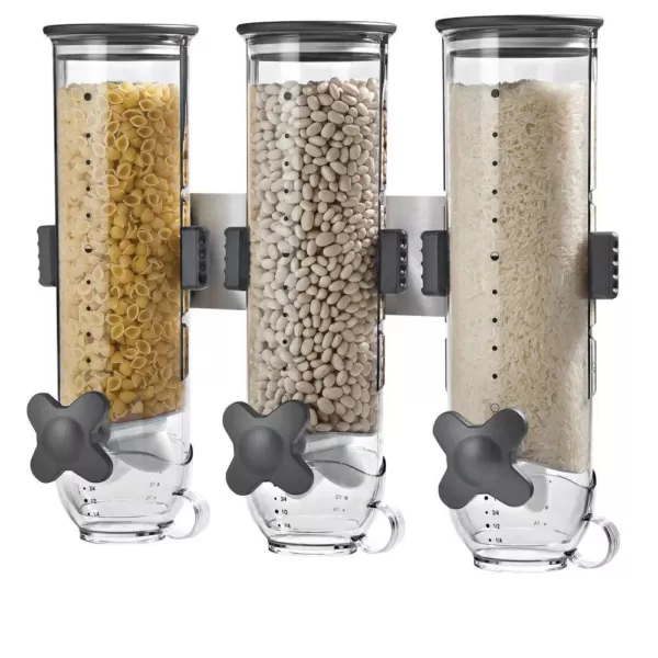 Honey-Can-Do SmartSpace Edition Wall-Mounted Triple Cereal Dispenser