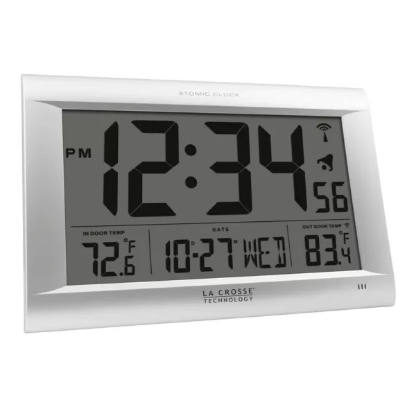 La Crosse Technology Jumbo Atomic Digital Wall Clock with Outdoor Temperature