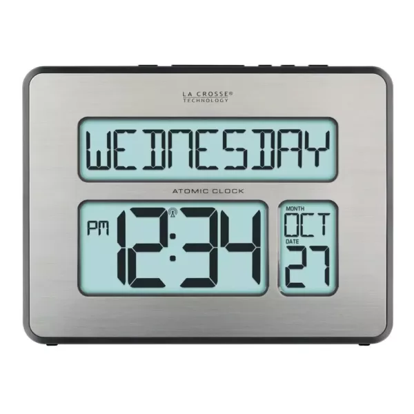 La Crosse Technology Atomic Full Calendar Digital Clock with Extra Large Digits - Perfect Gift for the Elderly