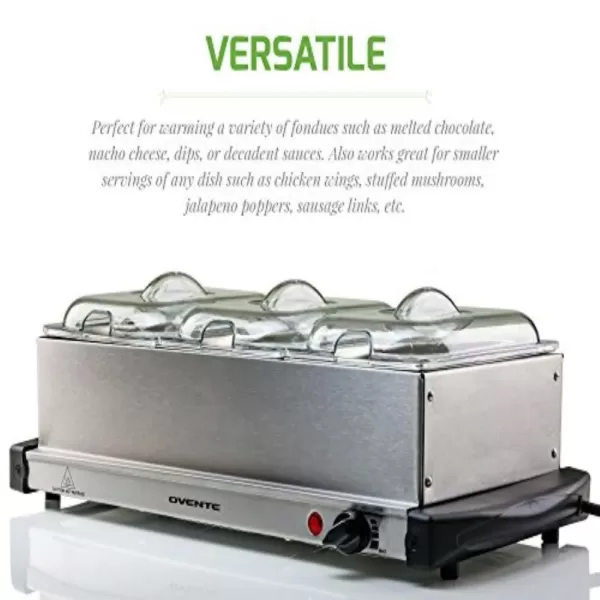 Ovente Mini 3-Tray Buffet Server and Food Warmer with Stand Alone Warmer Tray