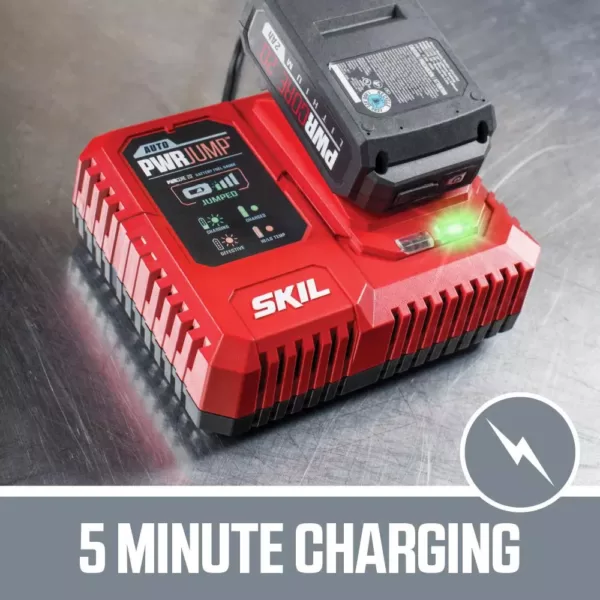 Skil PWRCore 20-Volt Brushless Cordless 1/2 in. Hammer Drill Kit Plus 2.0Ah Lithium-Ion Battery (USB) Plus PWRJump Charger