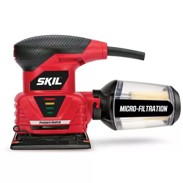 Skil 2 Amp Corded Electric 1/4 in. Sheet Palm Sander with Pressure Control and Micro Filtration Kit