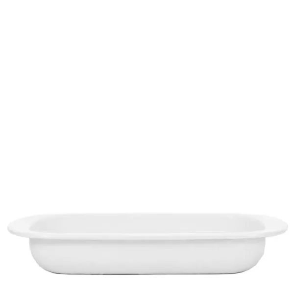 Golden Rabbit Solid White 4.5 qt. Enamelware Baking Pan