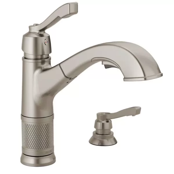 Delta Allentown Single-Handle Pull-Out Sprayer Kitchen Faucet with Soap Dispenser in Stainless