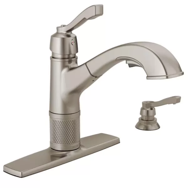 Delta Allentown Single-Handle Pull-Out Sprayer Kitchen Faucet with Soap Dispenser in Stainless