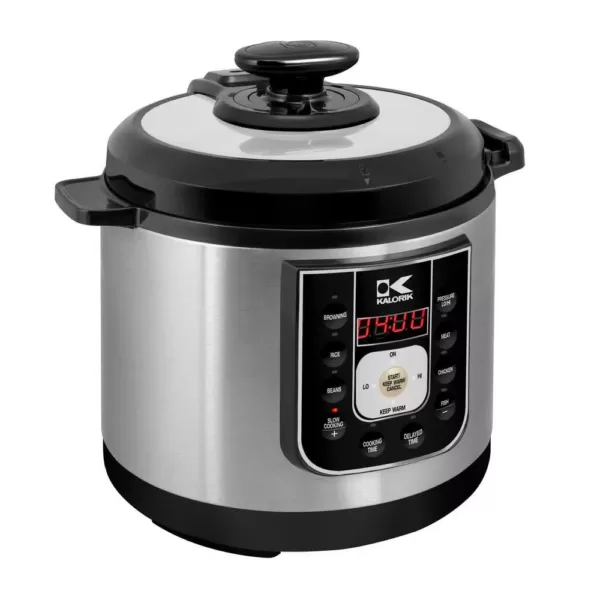 KALORIK Perfect Sear 6.25 Qt. Black Stainless Steel Electric Pressure Cooker